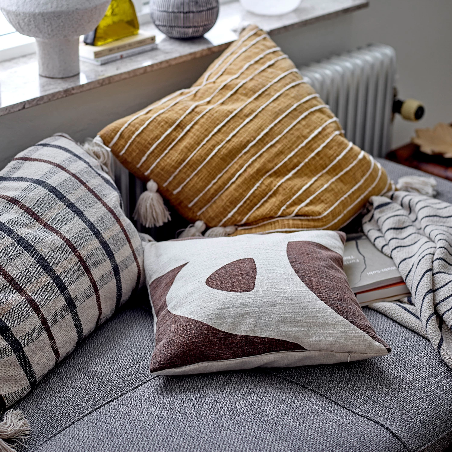 Bloomingville Emely Kissen Mit Fransen 55 X 55cm – Bild 3