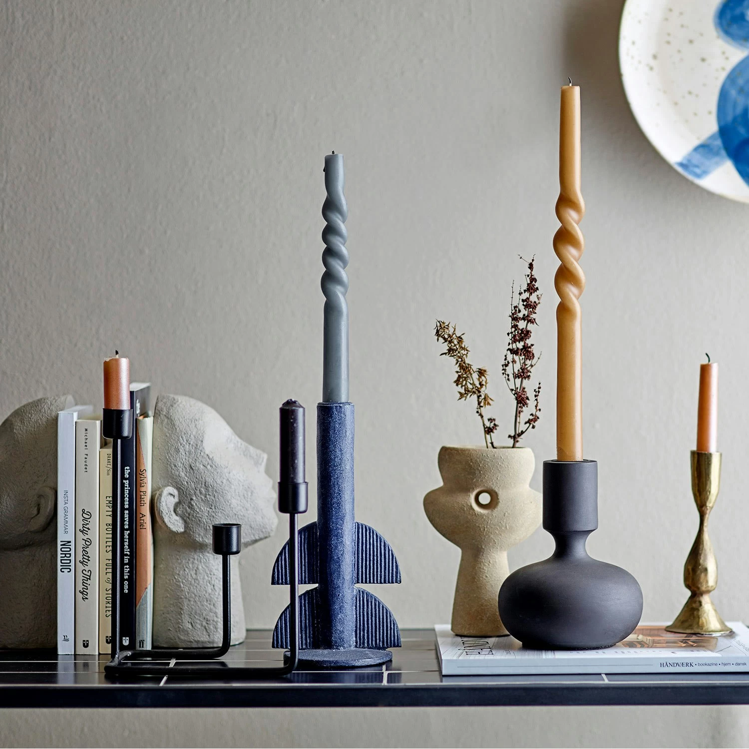 Bloomingville Baldur Buchstütze Grau 2-er Set – Bild 2