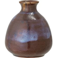 Bloomingville Delano Vase Steingut 8,5 Cm, Braun