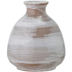 Bloomingville Delano Vase Steingut 8,5 Cm, Weiß
