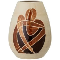 Bloomingville Jona Vase Steingut Ø14 Cm, Braun