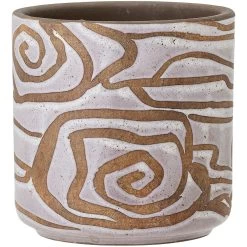 Bloomingville Lija Deco Topf Terrakotta Ø12, Weiß