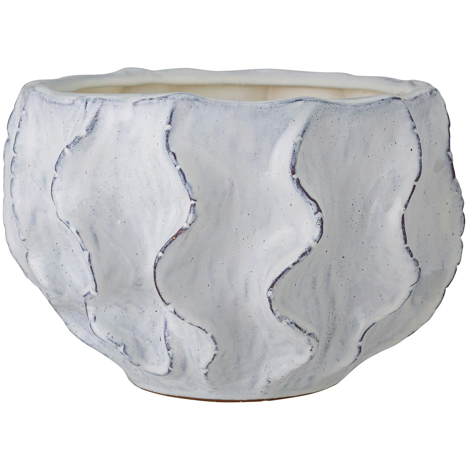 Bloomingville Liren Topf Steingut Ø36,5 Cm, Weiß