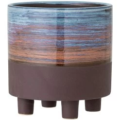 Bloomingville Maes Topf Mit Füßen Steingut Ø15 Cm, Blau