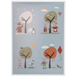 Bloomingville Oya Rahmen Mit Poster 72x52 Cm, Weiß