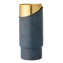 Bloomingville Vase 23cm, Blau/Gold