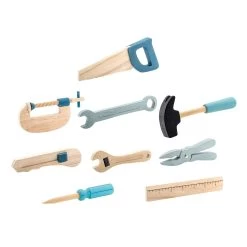 Bloomingville Werkzeugspielset 9-tlg., Natur/Blau/Grau