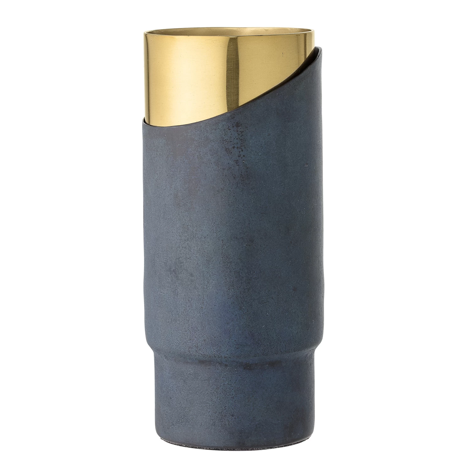 Bloomingville Metallvase Blau-gold